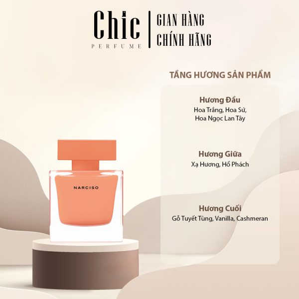 [Nước Hoa Nữ Chính Hãng] Narciso Ambree EDP CHIC PERFUME phong cách quyến rũ, gợi cảm, tinh tế - Hình ảnh 2